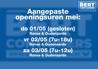 Openingsuren mei Bert Containers